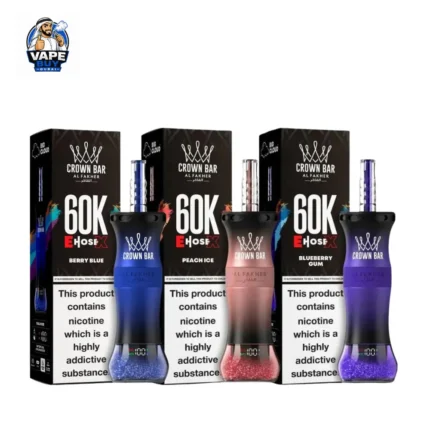 Al Fakher E Hose X 60000 Puffs Crown Bar hookah — rechargeable, USB‑C, mesh coil